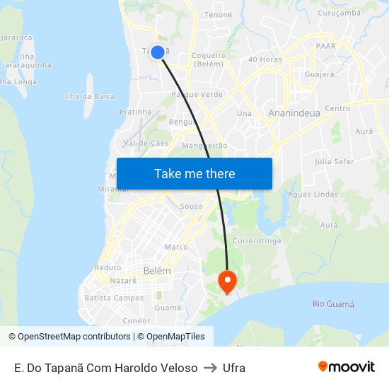 E. Do Tapanã Com Haroldo Veloso to Ufra map