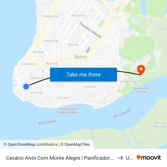 Cesário Alvin Com Monte Alegre | Panificadora Poiares to Ufra map