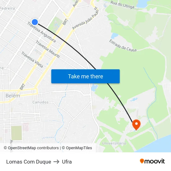 Lomas Com Duque to Ufra map