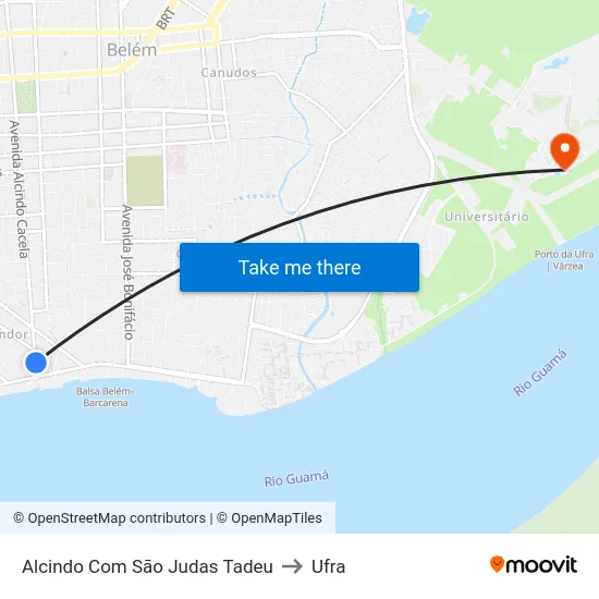 Alcindo Com São Judas Tadeu to Ufra map