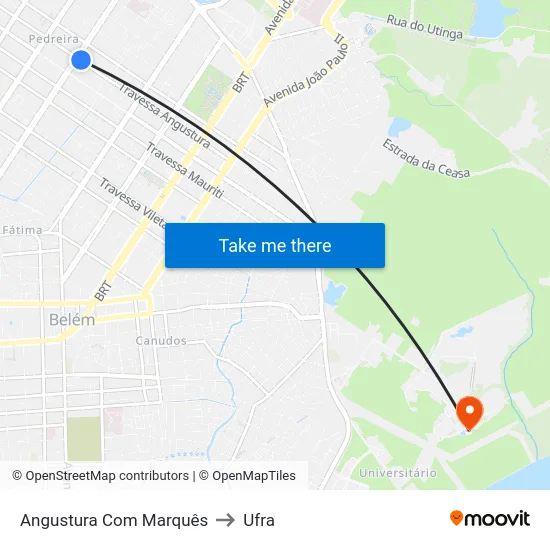 Angustura Com Marquês to Ufra map