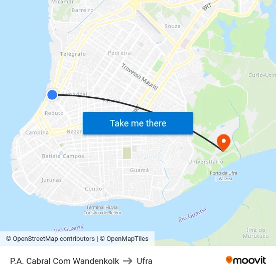 P.A. Cabral Com Wandenkolk to Ufra map