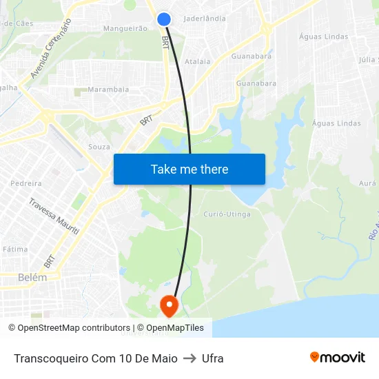 Transcoqueiro Com 10 De Maio to Ufra map