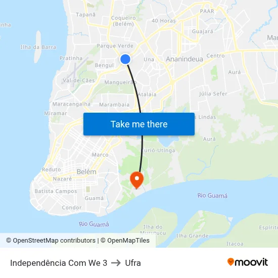 Independência Com We 3 to Ufra map