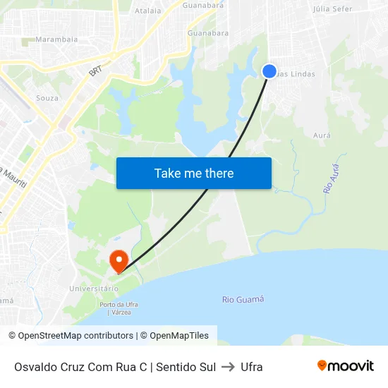Osvaldo Cruz Com Rua C | Sentido Sul to Ufra map