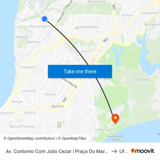 Av. Contorno Com Júlio Cezar | Praça Do Marex to Ufra map