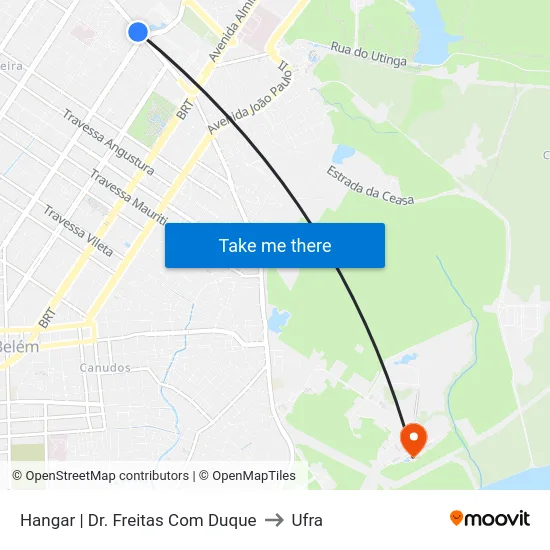 Hangar | Dr. Freitas Com Duque to Ufra map