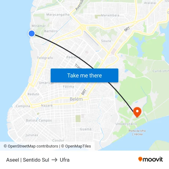 Aseel | Sentido Sul to Ufra map