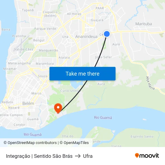 Integração | Sentido São Brás to Ufra map