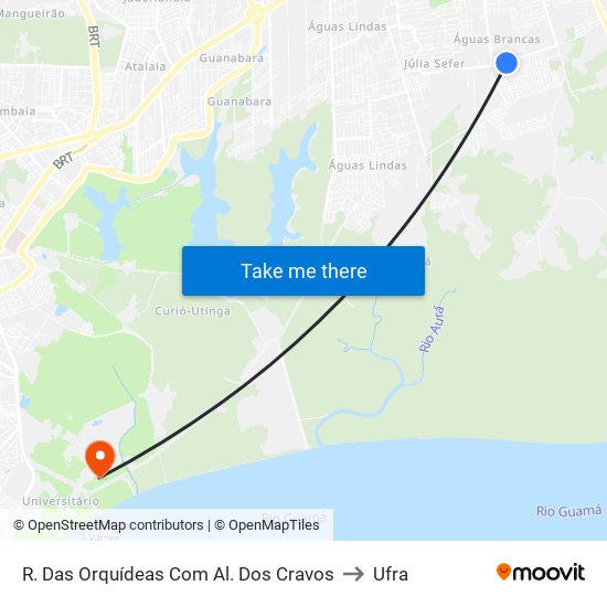 R. Das Orquídeas Com Al. Dos Cravos to Ufra map