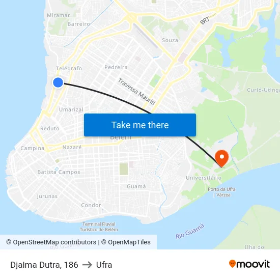 Djalma Dutra, 186 to Ufra map