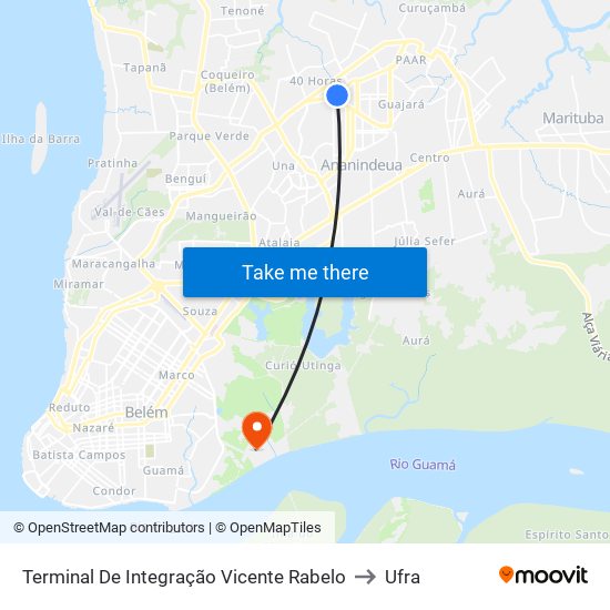 Terminal De Integração Vicente Rabelo to Ufra map