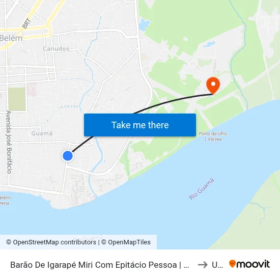 Barão De Igarapé Miri Com Epitácio Pessoa | Sentido Norte to Ufra map