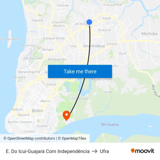 E. Do Icuí-Guajará Com Independência to Ufra map