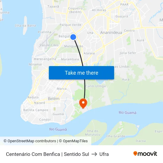 Centenário Com Benfica | Sentido Sul to Ufra map