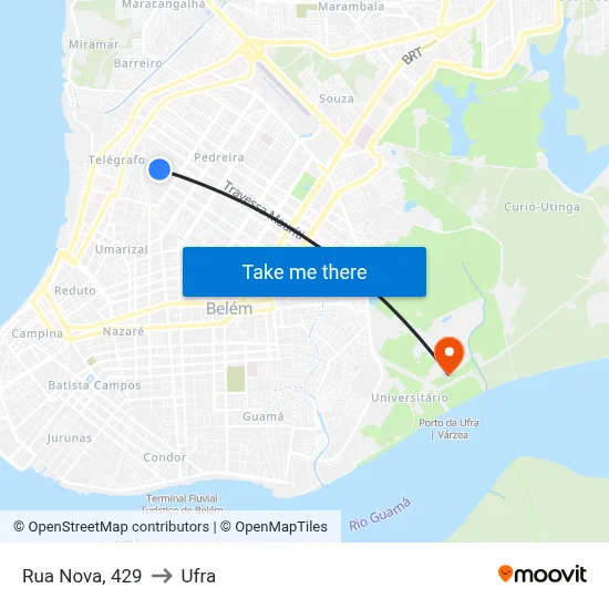 Rua Nova, 429 to Ufra map