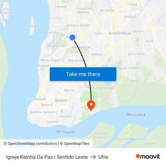 Igreja Rainha Da Paz | Sentido Leste to Ufra map