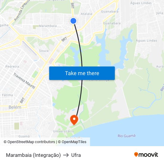 Marambaia (Integração) to Ufra map