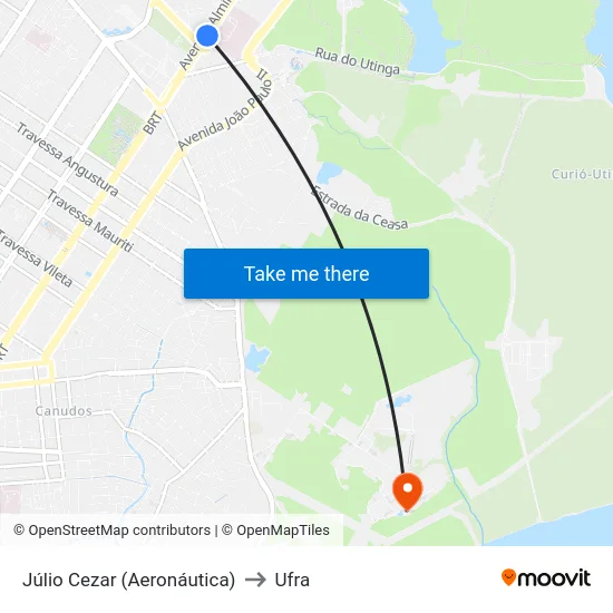 Júlio Cezar (Aeronáutica) to Ufra map