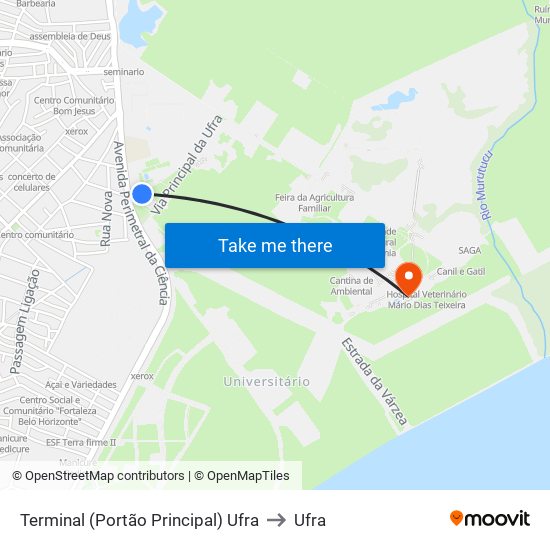Terminal (Portão Principal) Ufra to Ufra map