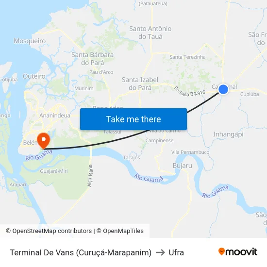 Terminal De Vans (Curuçá-Marapanim) to Ufra map