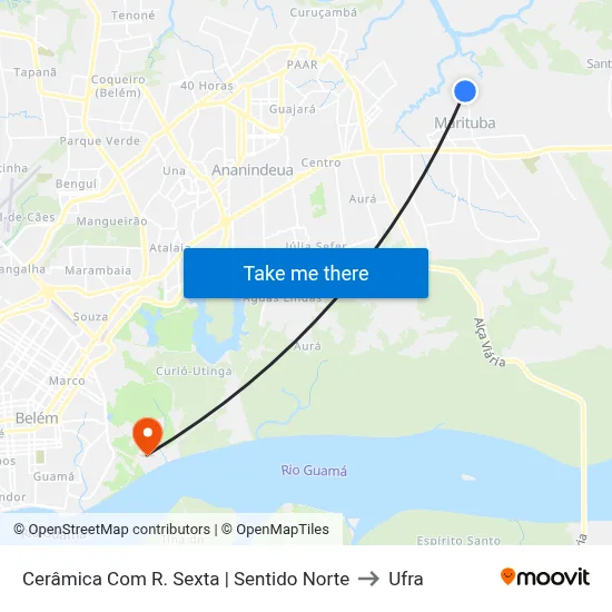 Cerâmica Com R. Sexta | Sentido Norte to Ufra map