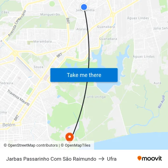 Jarbas Passarinho Com São Raimundo to Ufra map