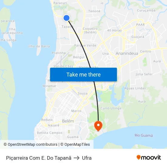 Piçarreira Com E. Do Tapanã to Ufra map