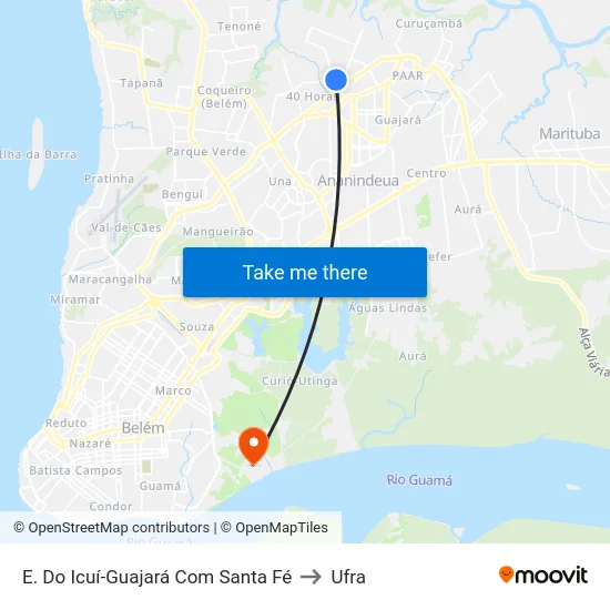 E. Do Icuí-Guajará Com Santa Fé to Ufra map