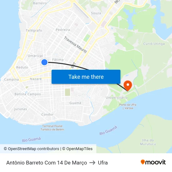 Antônio Barreto Com 14 De Março to Ufra map
