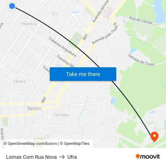 Lomas Com Rua Nova to Ufra map