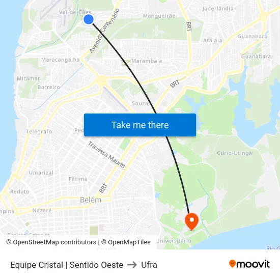 Equipe Cristal | Sentido Oeste to Ufra map