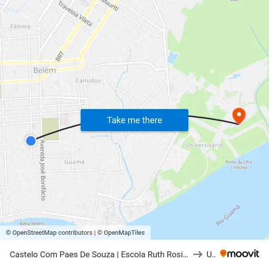 Castelo Com Paes De Souza | Escola Ruth Rosita | Asilo Pão De Santo Antônio to Ufra map