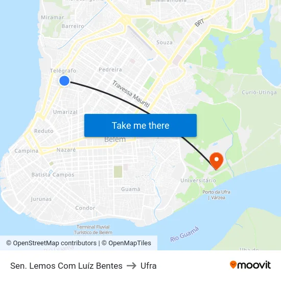 Sen. Lemos Com Luíz Bentes to Ufra map