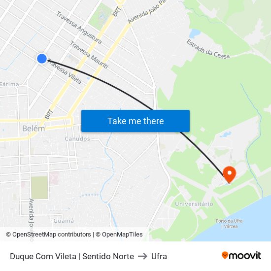 Duque Com Vileta | Sentido Norte to Ufra map