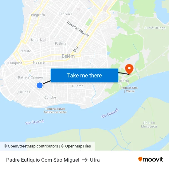 Padre Eutíquio Com São Miguel to Ufra map