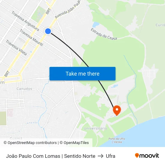 João Paulo Com Lomas | Sentido Norte to Ufra map