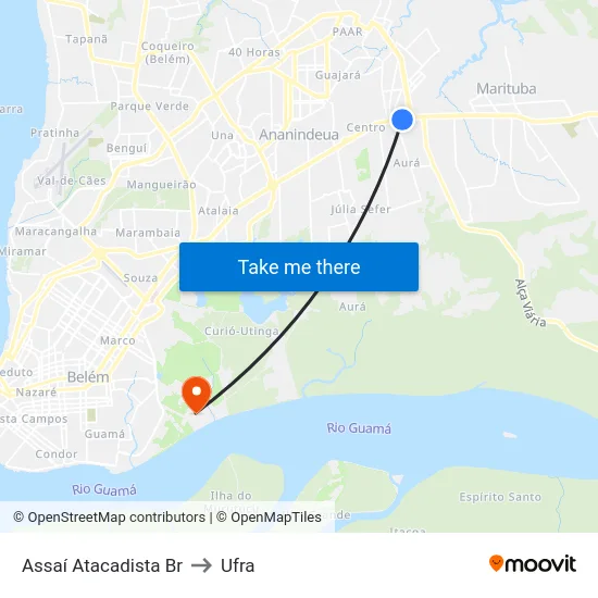 Assaí Atacadista Br to Ufra map