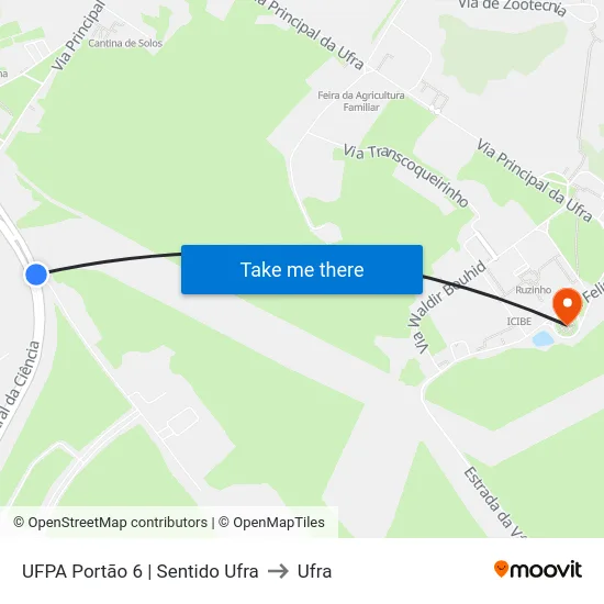 UFPA Portão 6 | Sentido Ufra to Ufra map