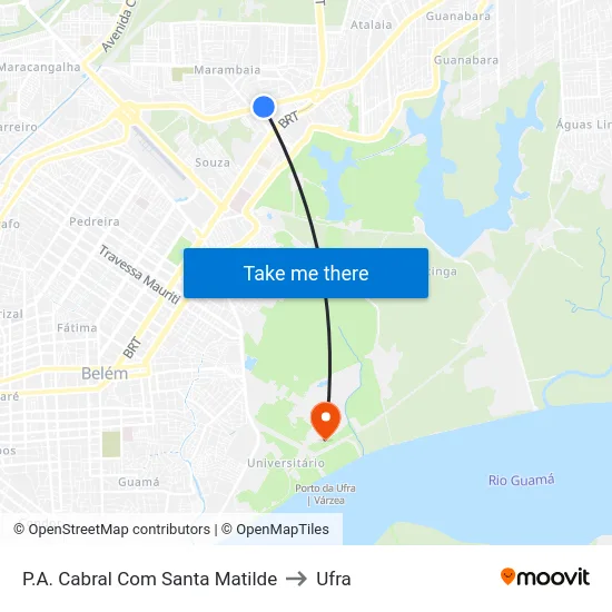 P.A. Cabral Com Santa Matilde to Ufra map