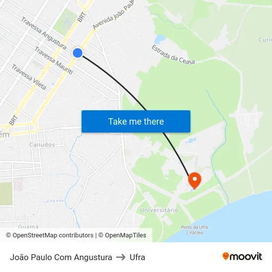 João Paulo Com Angustura to Ufra map