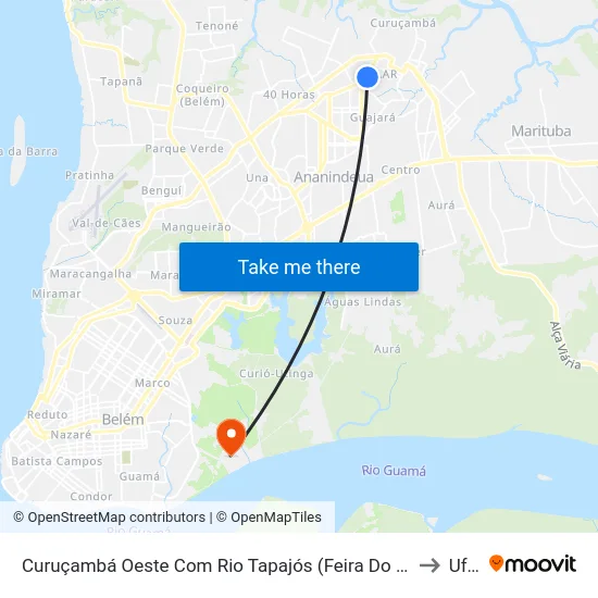 Curuçambá Oeste Com Rio Tapajós | Feira Do Paar to Ufra map