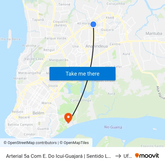 Arterial 5a Com E. Do Icuí-Guajará | Sentido Leste to Ufra map