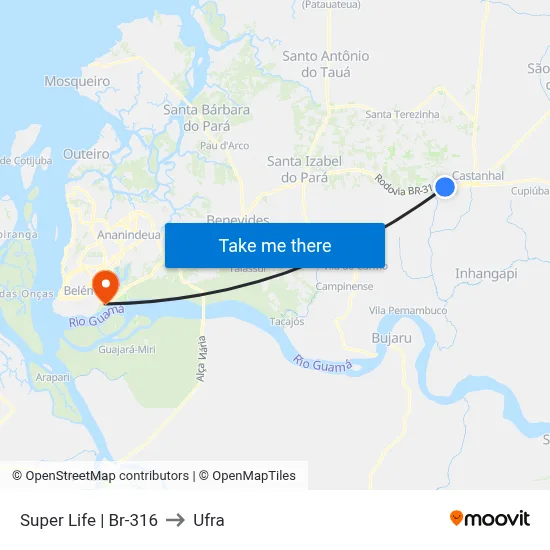 Super Life | Br-316 to Ufra map