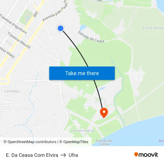 E. Da Ceasa Com Elvira to Ufra map