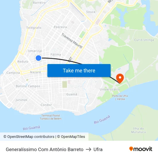 Generalíssimo Com Antônio Barreto to Ufra map
