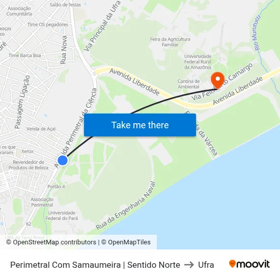 Perimetral Com Samaumeira | Sentido Norte to Ufra map