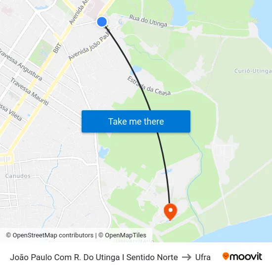 João Paulo Com R. Do Utinga I Sentido Norte to Ufra map