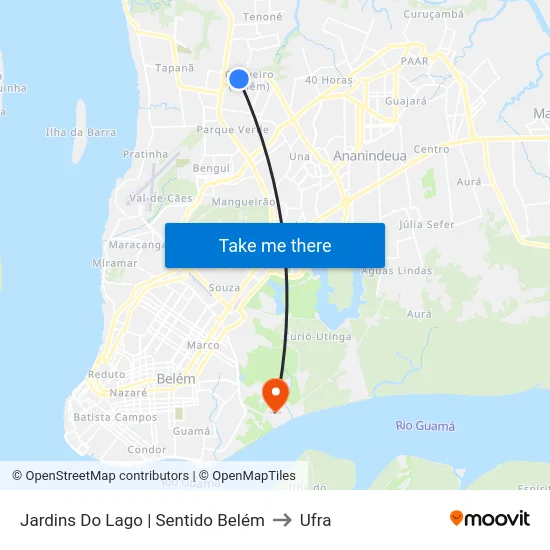 Jardins Do Lago | Sentido Belém to Ufra map