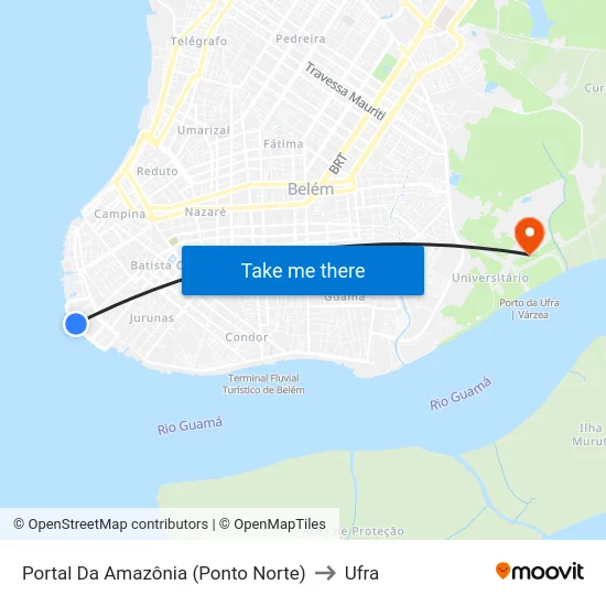 Portal Da Amazônia (Ponto Norte) to Ufra map
